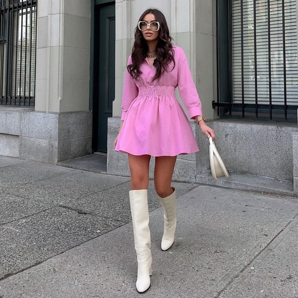 BLOGGER'S FAVE! Zara Barbie Pink Short Dress NWT - Picture 2 of 16